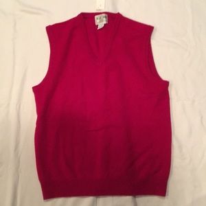 V-neck Sleeveless Sweater Vest - Red